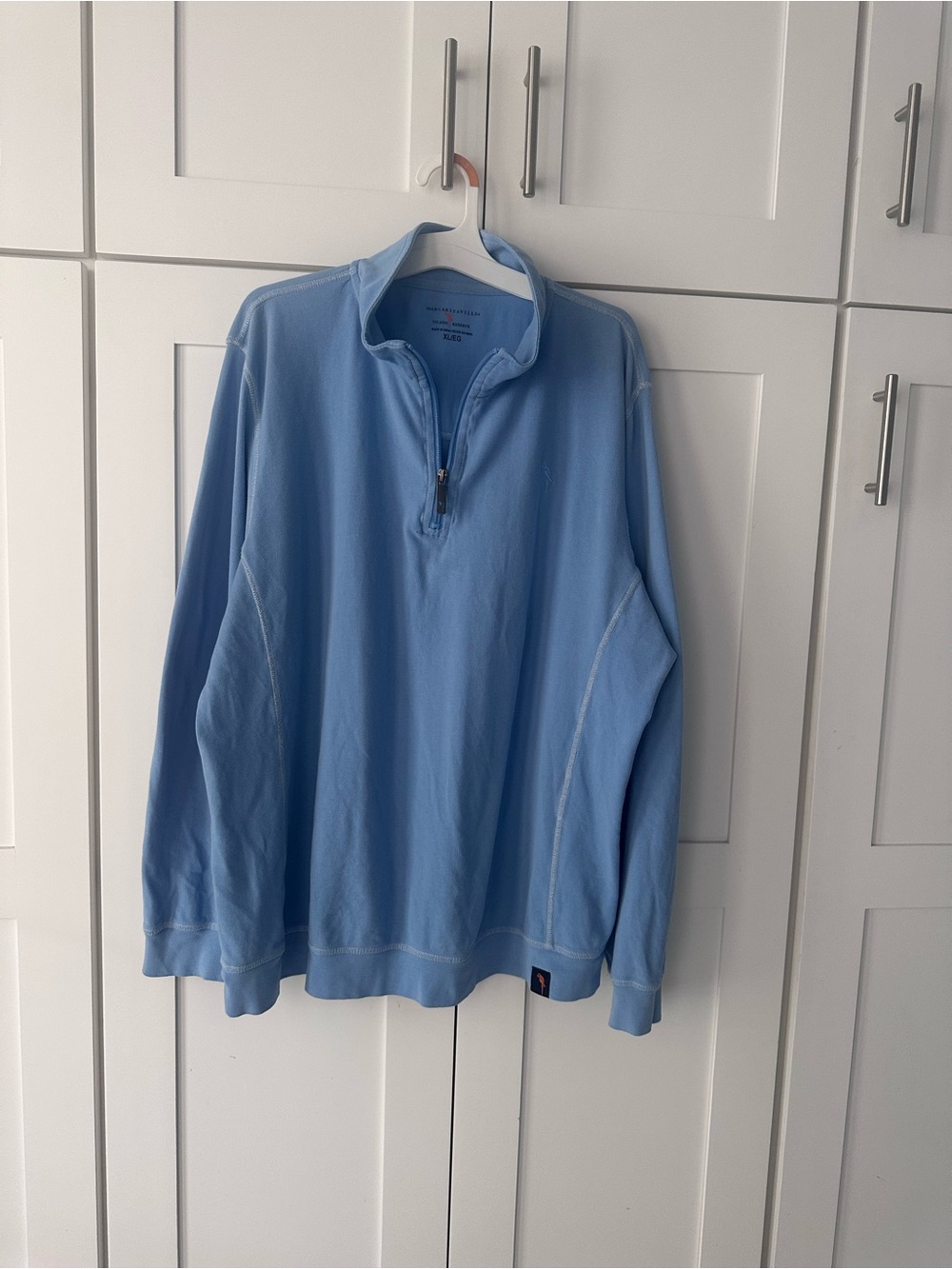 Margaritaville Men's Sky Blue Quarter-Zip Pullover XL